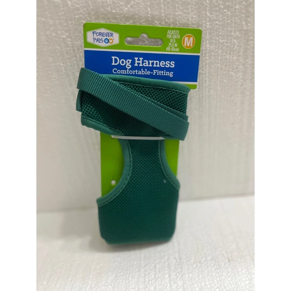 Forever Pals Dog Harness Green Med. Adjusts For Girth 18.9-25.6